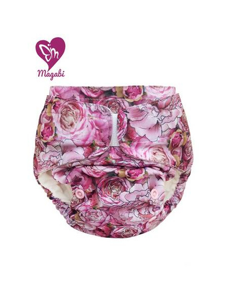 Couche TE1 + poche bambou/coton ULTRA " PIVOINES"