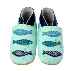 Chaussons en cuir souple...