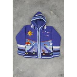 Gilet à capuche BLEU AZUR