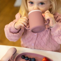 Tasse d'apprentissage rabbit (rose) Petit Monkey