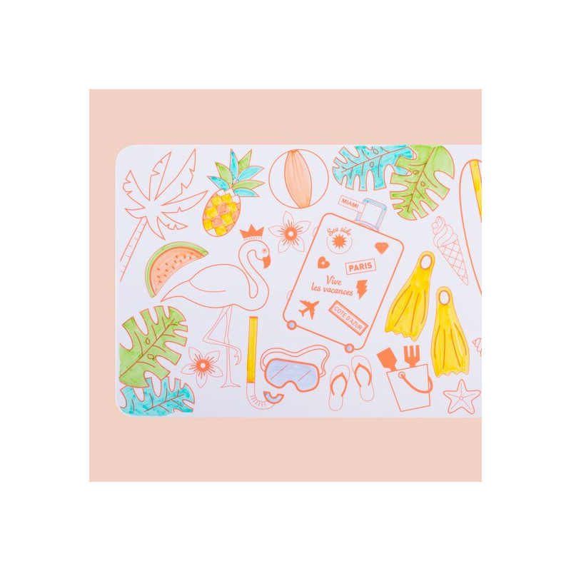 Mini set à colorier réversible + feutres FLORIDA