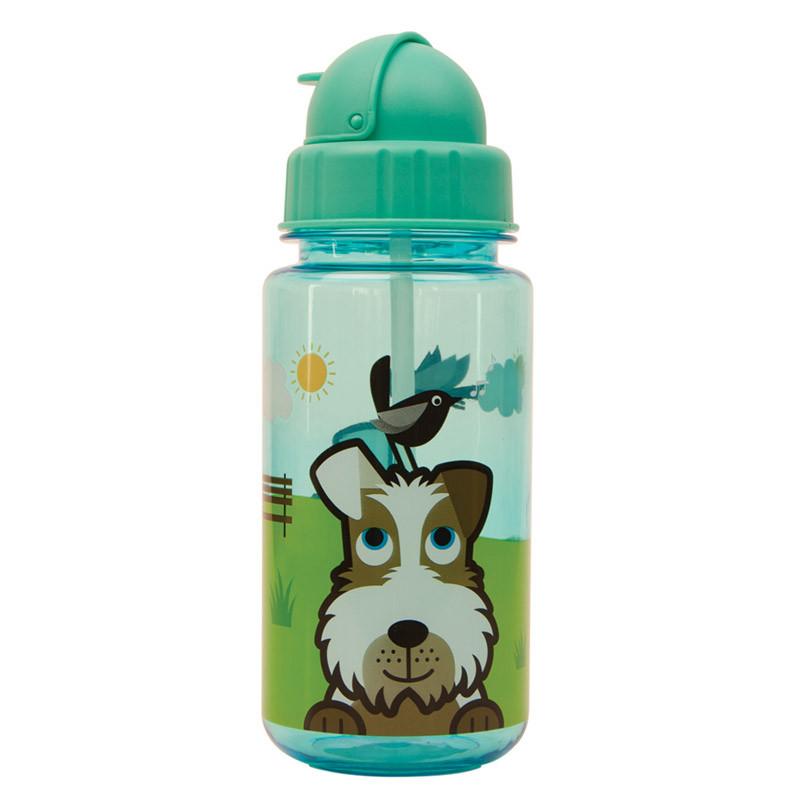 Gourde Enfant TUM TUM Avec Paille – 400 Ml – Tritan Sans BPA – Bleue Avec Bluebell Le Chat – Dès 12 Mois