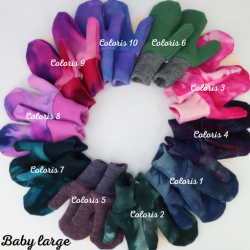 Modele pour moufles gants pour bébé en laine merinos et cachemire