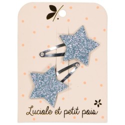 Barrettes ÉTOILES GLITTER CIEL