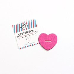 LES CUIRLY- Broche Coeur rose