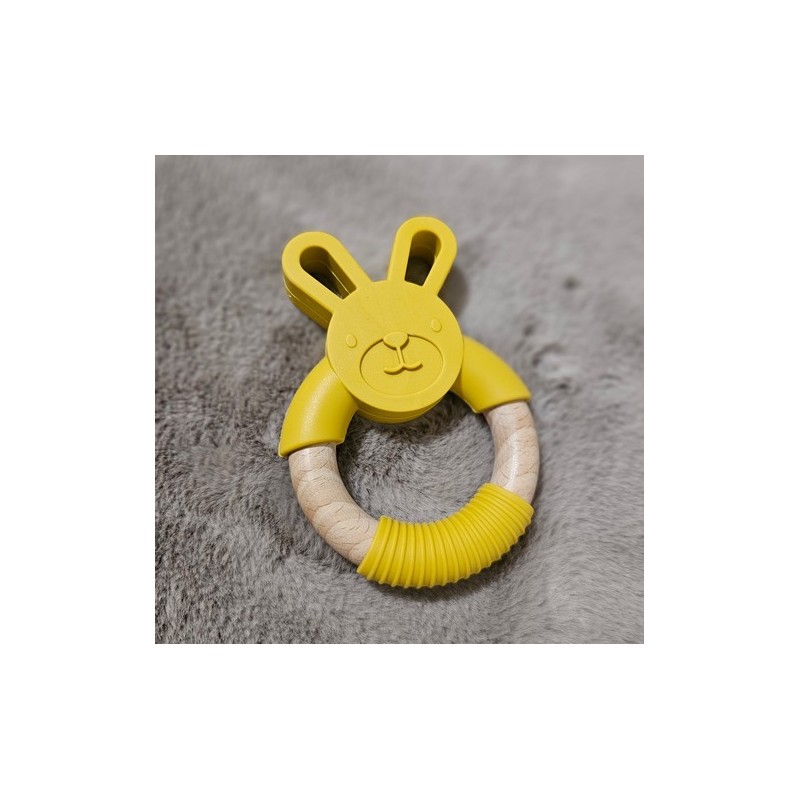 Anneau-lapin de dentition - Bois de Hêtre et Silicone