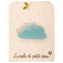 Broche NUAGE - Bleu paon