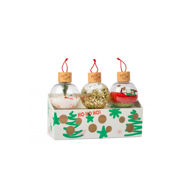 Trio de mini bouteilles sensorielles de Noël Petit Boum édition limitée