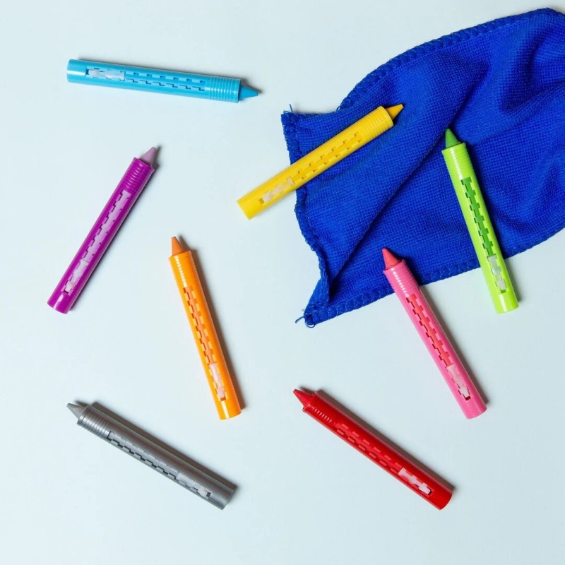 INKEE Craze INKEE Couleur Bébé Crayons pour Surface céramique Jouets lavables Stylo pour Bain moussant Enfant 28667, Multicolore, 6 Unité (Lot de 1) : CRAZE