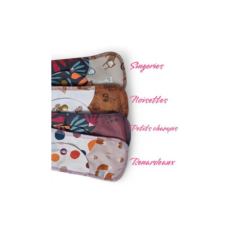 Serviette hygiénique lavable - 3 tailles