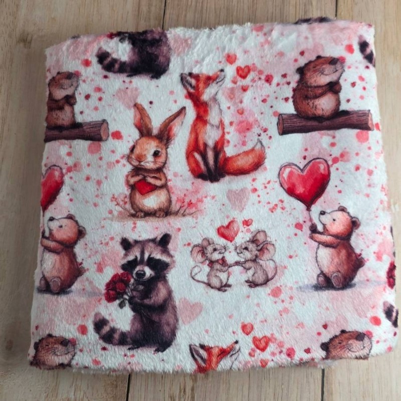 Couverture pliée Maison TAMY imprimé Bisous des bois