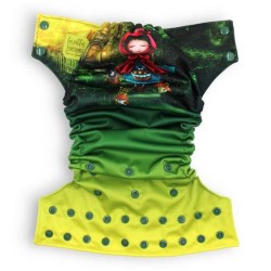 Couche lavable à poche bébé Les Petites Foufounes – Taille unique effet au sec  - collection Tamy-demi-print