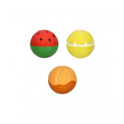 Balles dentition bébé Oli & Carol – Set 3 balles caoutchouc naturel Baby Ball