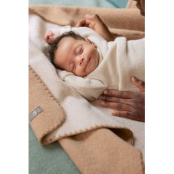 Couverture bébé laine mérinos bio double face – DISANA 80x100 cm