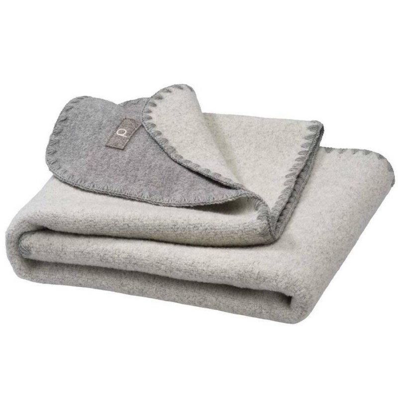 Couverture bébé laine mérinos bio double face – DISANA 80x100 cm