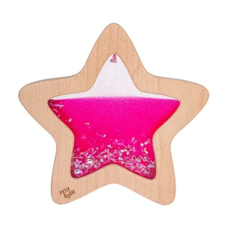 Étoile sensorielle Nebula Petit Boum rose avec paillettes scintillantes en mouvement