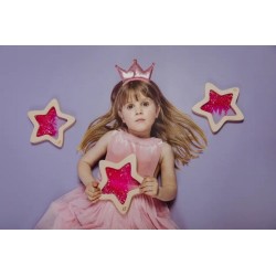 Étoile sensorielle Nebula Petit Boum rose avec paillettes scintillantes en mouvement