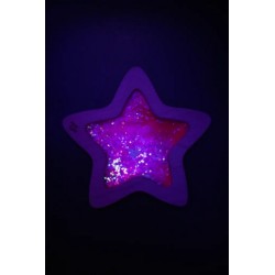 Étoile sensorielle Nebula Petit Boum rose avec paillettes scintillantes en mouvement