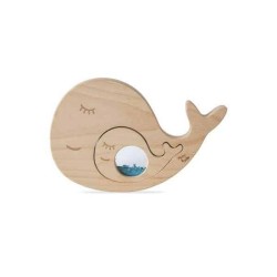 Puzzle en bois baleine Petit Boum dans un univers marin pour l'éveil sensoriel