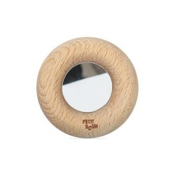 Bébé découvrant son reflet avec un miroir sensoriel en bois PETIT BOUM