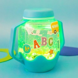 Lanterne sensorielle lumineuse GLO PALS personnalisée avec trésors sensoriels thème ABC