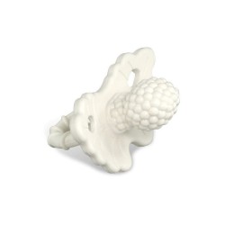 Tétine de dentition framboise blanc en silicone alimentaire avec anneau facile à saisir RaZBaby