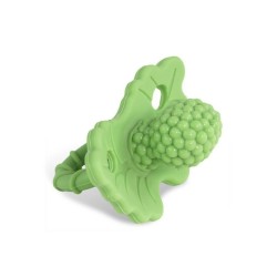 Tétine de dentition framboise blanc en silicone alimentaire avec anneau facile à saisir RaZBaby