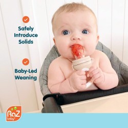 Tétine grignoteuse silicone bébé avec poignée ergonomique coloris caramel RAZBABY
