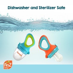 Tétine grignoteuse silicone bébé avec poignée ergonomique coloris caramel RAZBABY