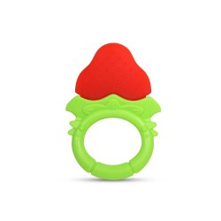 Trois hochets de dentition colorés et texturés