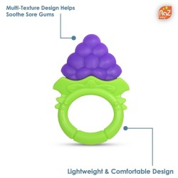 Trois hochets de dentition colorés et texturés