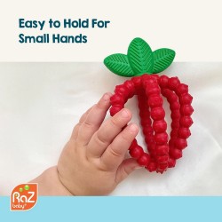 Jouet de dentition Fraise Razbaby inspiré de la nature avec formes ludiques et textures apaisantes