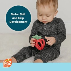 Jouet de dentition Fraise Razbaby inspiré de la nature avec formes ludiques et textures apaisantes