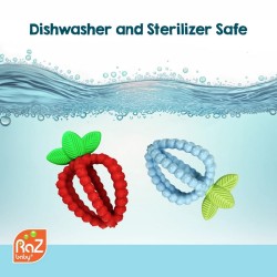 Jouet de dentition Fraise Razbaby inspiré de la nature avec formes ludiques et textures apaisantes
