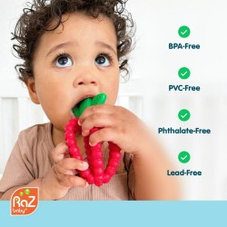Jouet de dentition Fraise Razbaby inspiré de la nature avec formes ludiques et textures apaisantes