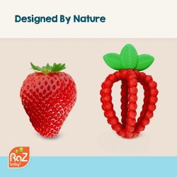 Jouet de dentition Fraise Razbaby inspiré de la nature avec formes ludiques et textures apaisantes