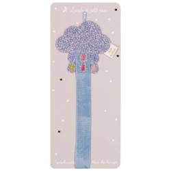 Porte-barrettes mural simple nuage multicolore LUCIOLE ET PETIT POIS