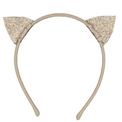 Serre-tête enfant oreilles de chat pailletées dorées Luciole et Petit Pois
