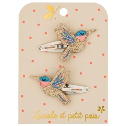 Paire de mini barrettes plates enfant Sunny le colibri