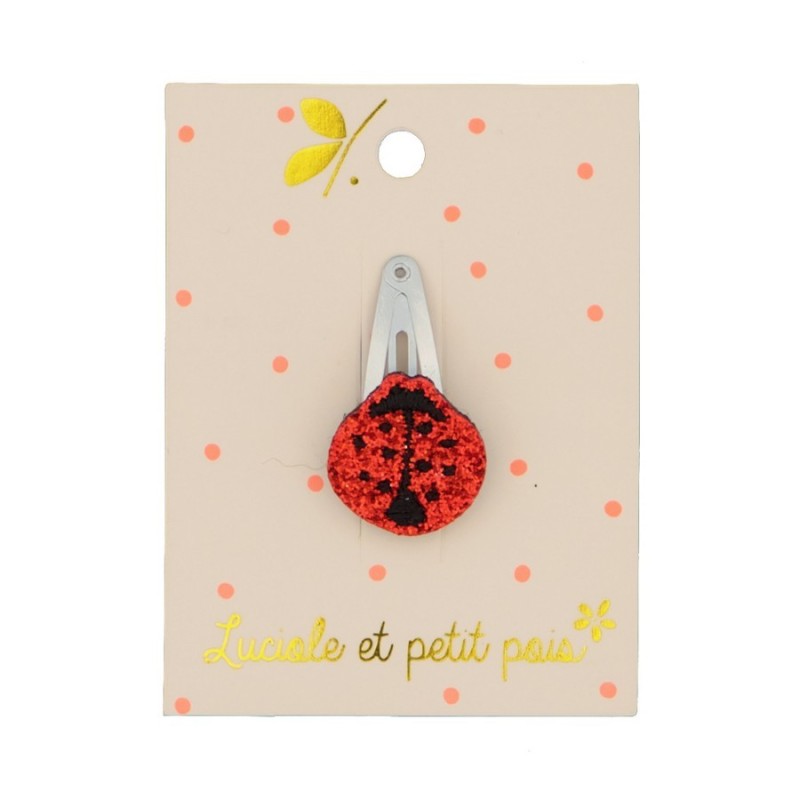 Mini barrette coccinelle rouge pailletée