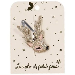 Barrette fantaisie enfant cerf à paillettes