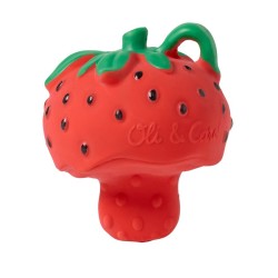 Mini jouet de dentition radis Oli & Carol en caoutchouc naturel à suspendre sweetie la fraise