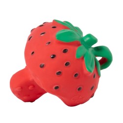 Mini jouet de dentition radis Oli & Carol en caoutchouc naturel à suspendre sweetie la fraise