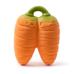 Doudou et jouet de dentition carotte en caoutchouc naturel Oli & Carol