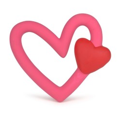 Anneau de dentition cœur rose et rouge Oli & Carol x Agatha Ruiz de la Prada