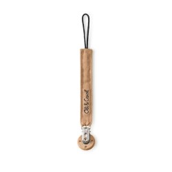 Attache-tétine Oli & Carol en coton naturel avec pince en bois, vue de dos