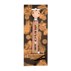 Attache-tétine Oli & Carol en coton naturel avec pince en bois, vue de dos